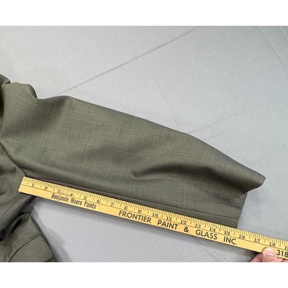 Men’s Brooks Brothers Pure New Wool Subtle Olive Blazer Jacket Lined Size 40S - Picture 4 of 10